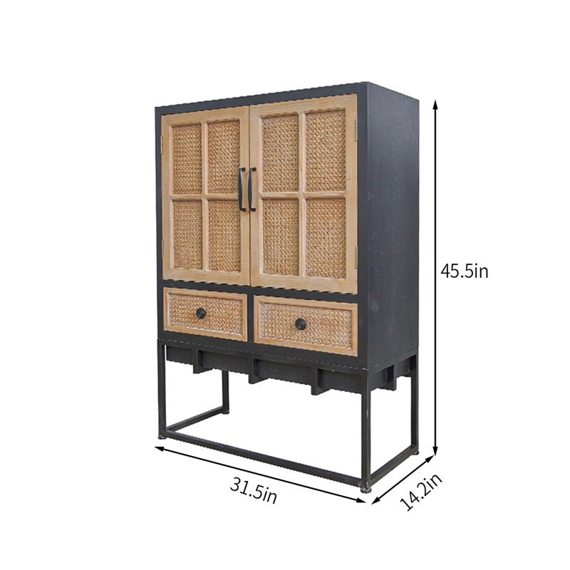 Simple Do Old  Wooden Black Sideboards