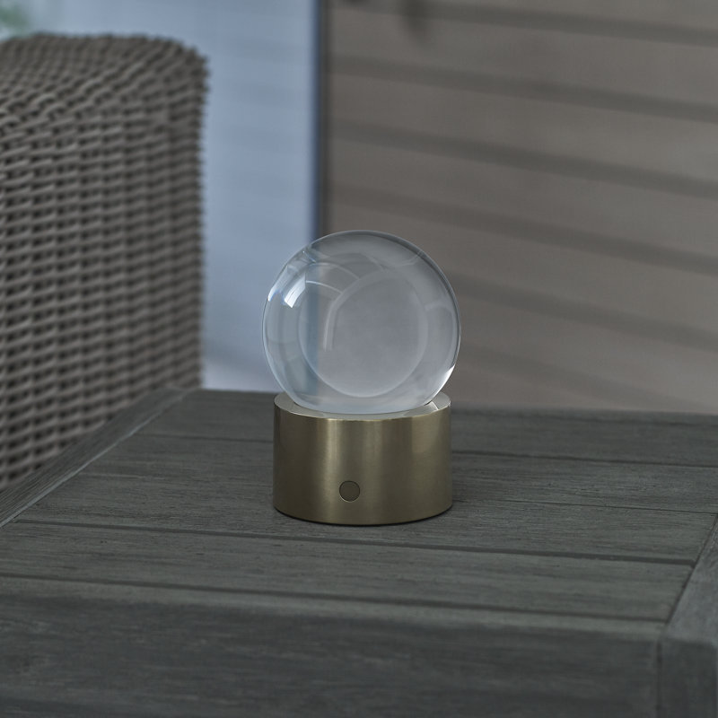Mina Accent Rechargeable Table Lamp, Natural Brass