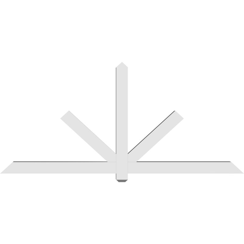 Support de pignon en PVC de qualité architecturale Kennewick, H 38,5 po x l 84 po (pas: 11/12), P 4 po x F 4 po