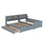 Grand lit simple et grand lit pour mère et enfant avec système de rangement hydraulique, tiroir et tablette de rangement
