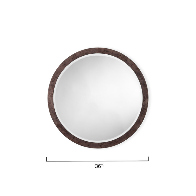 Chandler 36" Round Burl Wood Wall Mirror