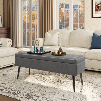 Banc de rangement avec repose-pieds Mid-Century