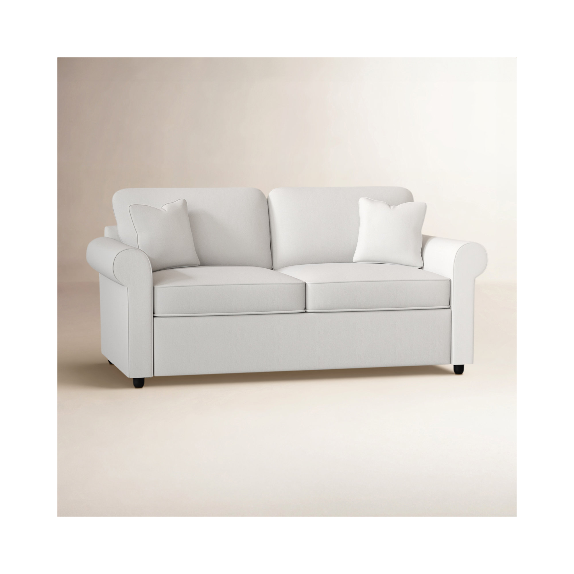 Warrington 76'' Upholstered Sleeper Sofa, Classic Bleach White