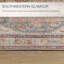 Machine Washable Oriental Machine Woven Polyester Area Rug in Cream/Blue/Red-1933473278