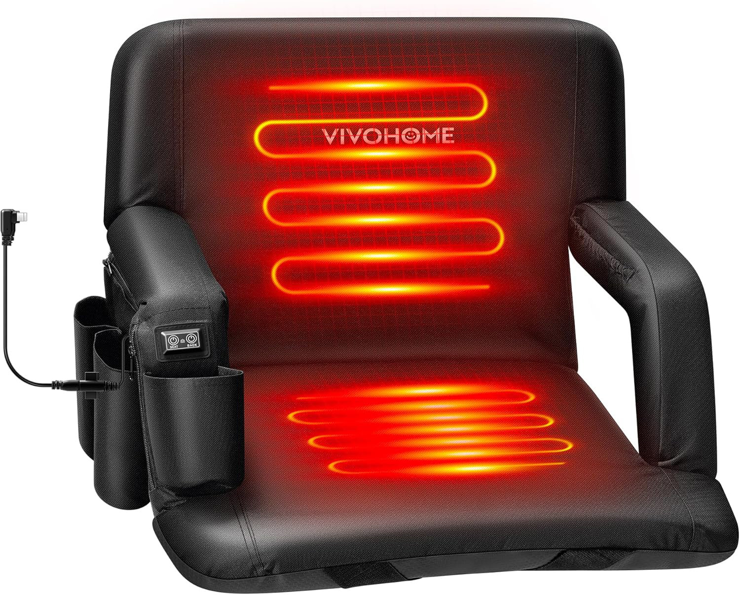 Ebern Designs 24 In.heated Stadium Seats With Back Support And Cushion Wayfair