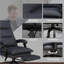 Chaise de bureau moderne avec massage, chaleur et amp; Repose-pieds, microfibre gris anthracite | Gris anthracite | Polyester