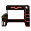 Space-Saving Loft Bed Featuring Desk, Multiple Shelves-1639200650
