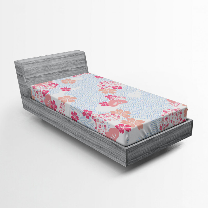 Microfiber Floral Fitted Sheet, Twin XL Fitted Sheet