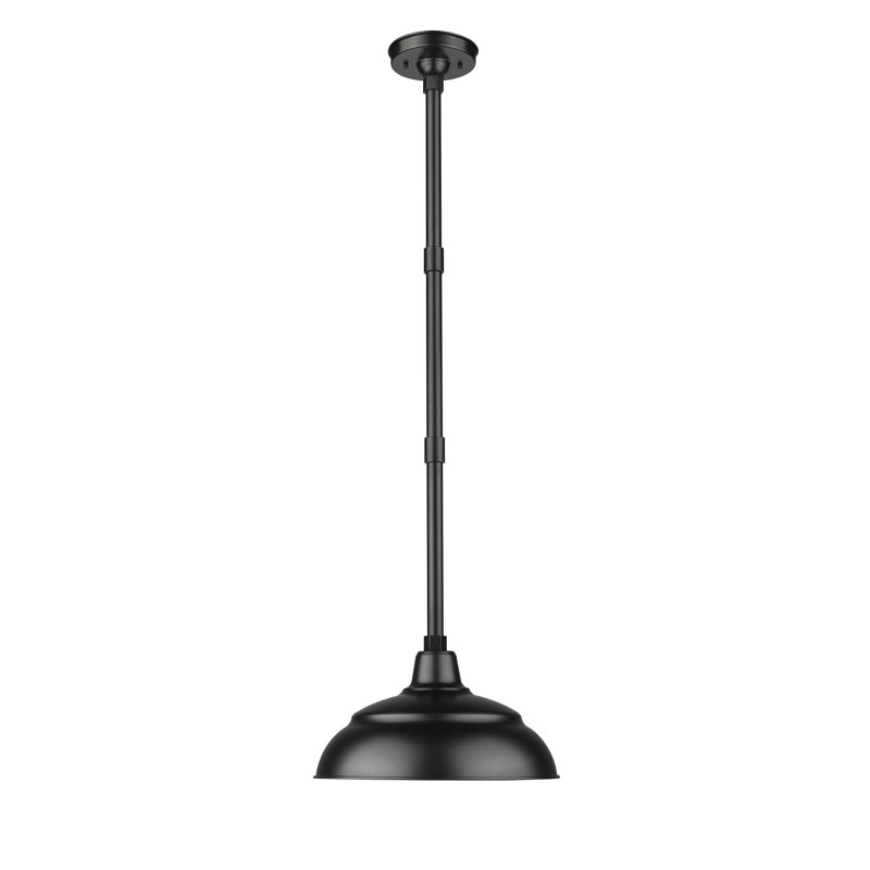 Camila 1 - Light Single Pendant, Satin Black, 8.25"H x 14"W x 14"D