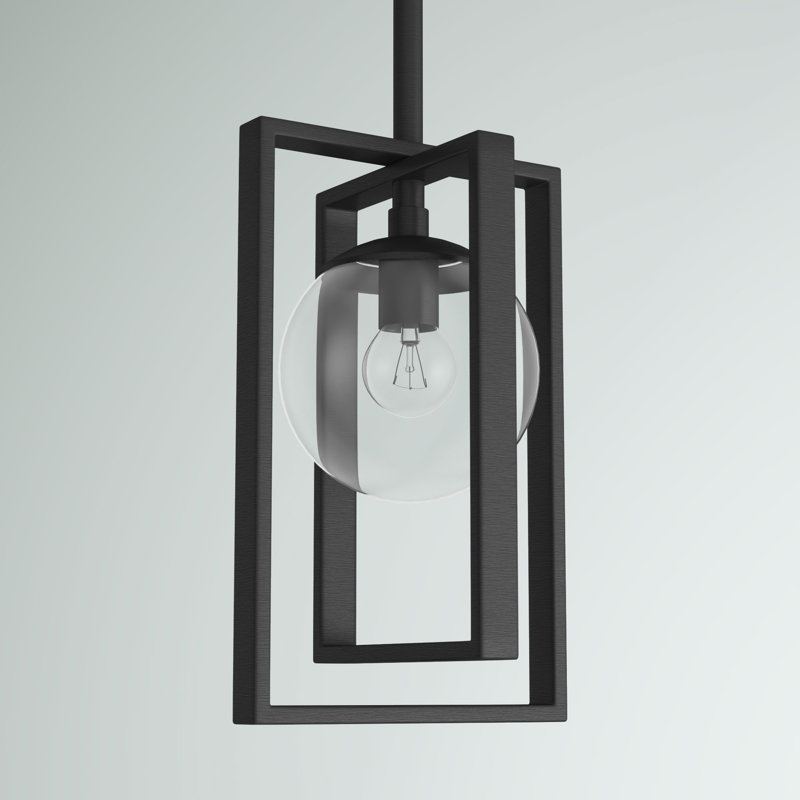 Luminaire suspendu géométrique à 1 lumière Detres, Noir