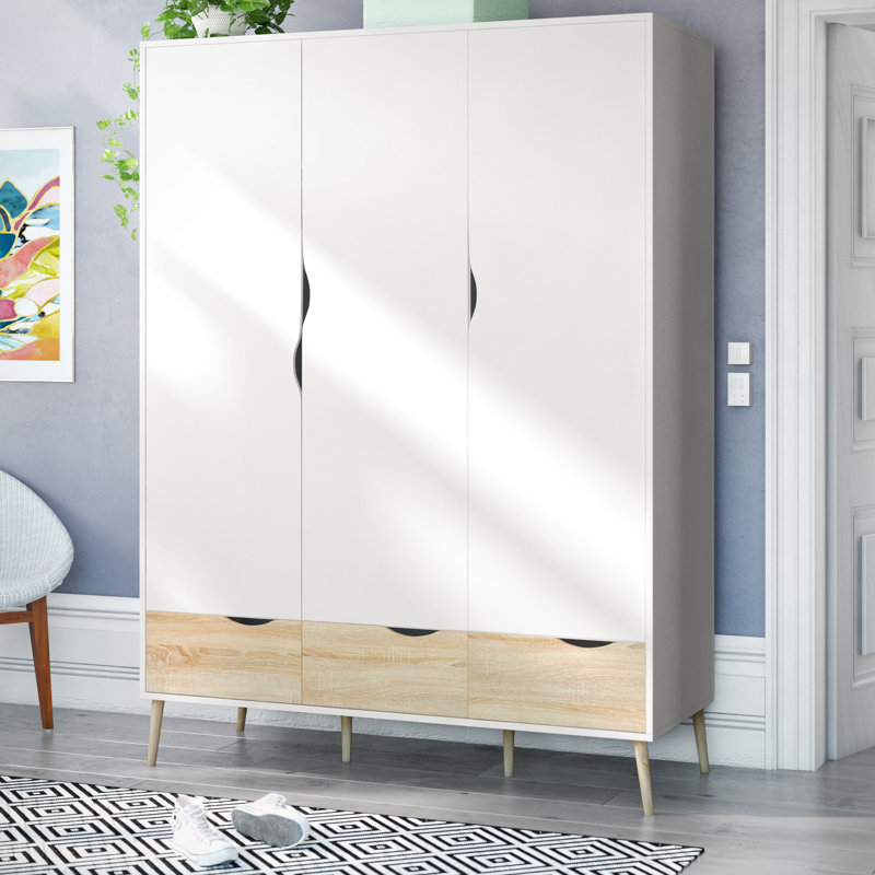 Litzy 3 Door Manufactured Wood Wardrobe