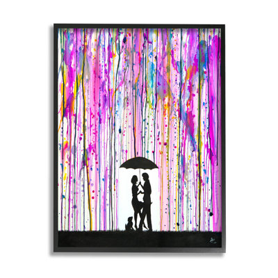 " Bold Purple Rainfall Family Silhouette " by Marc Allante