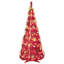 Arbre de Noël 6 pi avec 150 lumières DEL chaudes et 53 ornements festifs, facile à assembler et peu encombrant