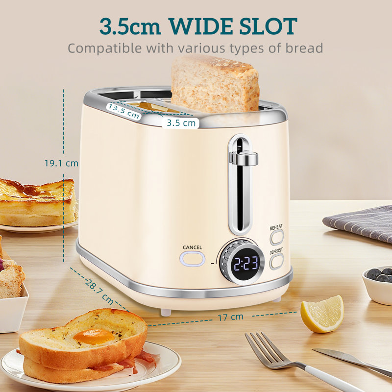 Kettle and Toaster Set, Cream/Silver