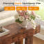 Canapé 63 po et console de vestibule rustique étroit en grain de bois foncé-309223676