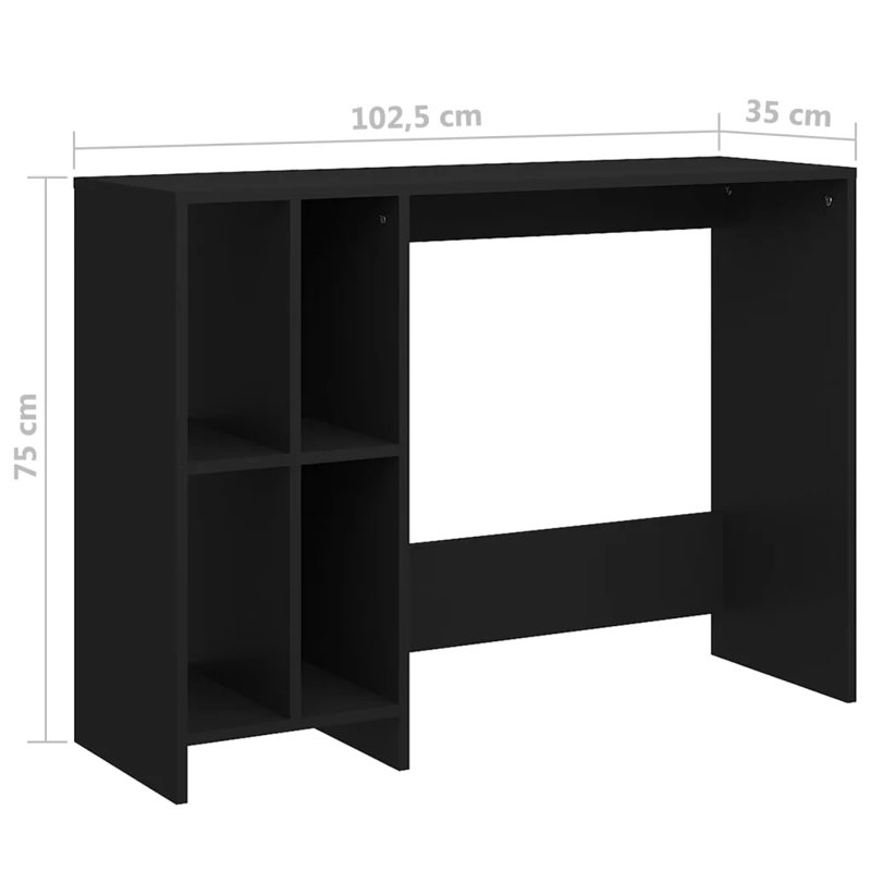 Gislind Writing Desk, Black, Black