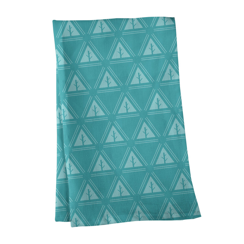 Theo Nath Tea Towel Kitchen Towel, Teal/White, Poly Twill