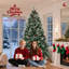 Arbre de Noël artificiel enneigé 8 pi avec pommes de pin et baies rouges pré-décorées avec base en métal