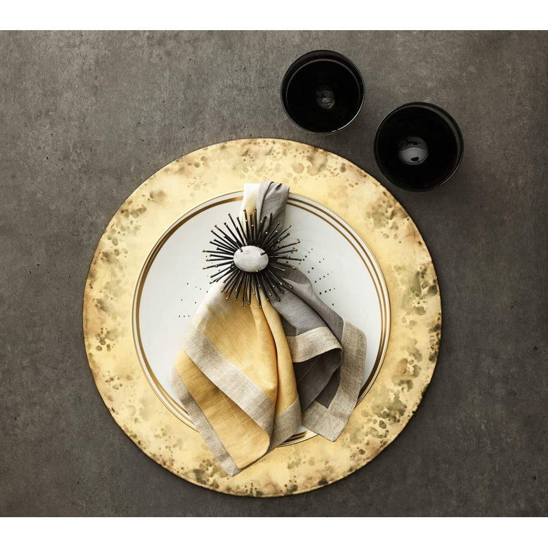 Flare Napkin Ring, Gold/Black