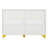 Six Drawers, Golden Straight Aluminum Handle, Golden Triangle Legs, White Locker