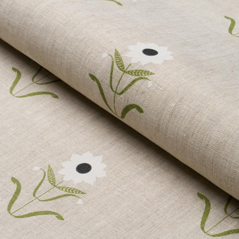 Schumacher x Peg Norriss Forget Me Nots Fabric, White
