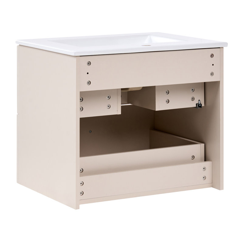 Wanlin 60 mm Wall Mounted Single Vanity with Integrated Ceramic Basin