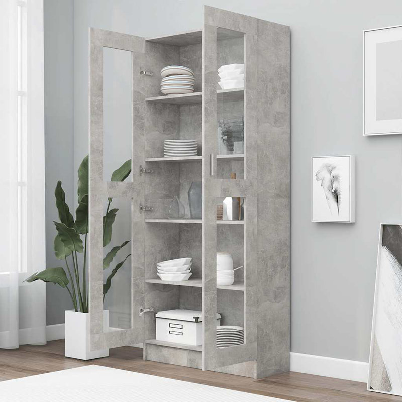 Rahn 82.5 cm W Display Cabinet, Concrete Grey
