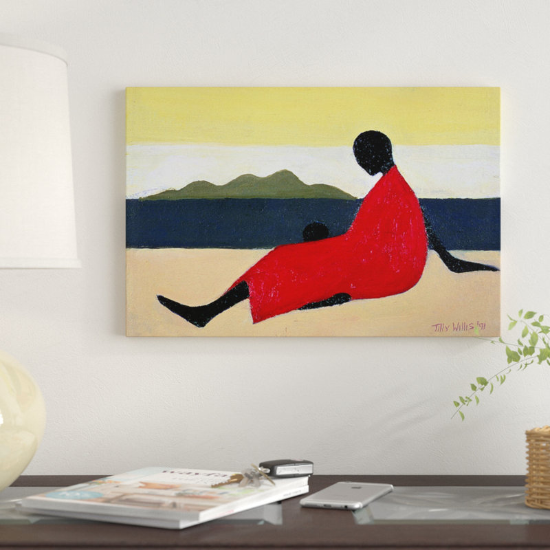 « mère et enfant », impression sur toile, H 8 po x l 12 po x P 0,75 po, Toile tendue, Pas de tapis