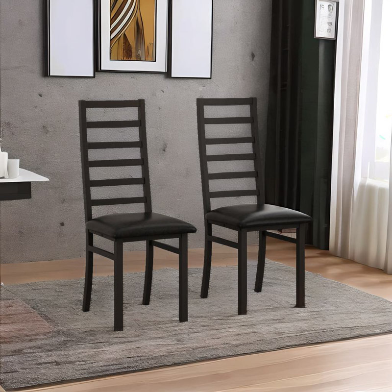 Metal Dining Chairs, 2, Black