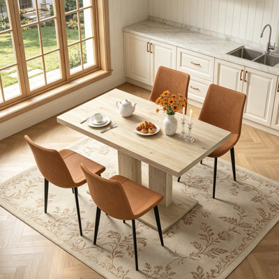 46" Rectagular Dining Table,Kitchen Room Table For 4-6,Sturdy Construction for Home,Apartment