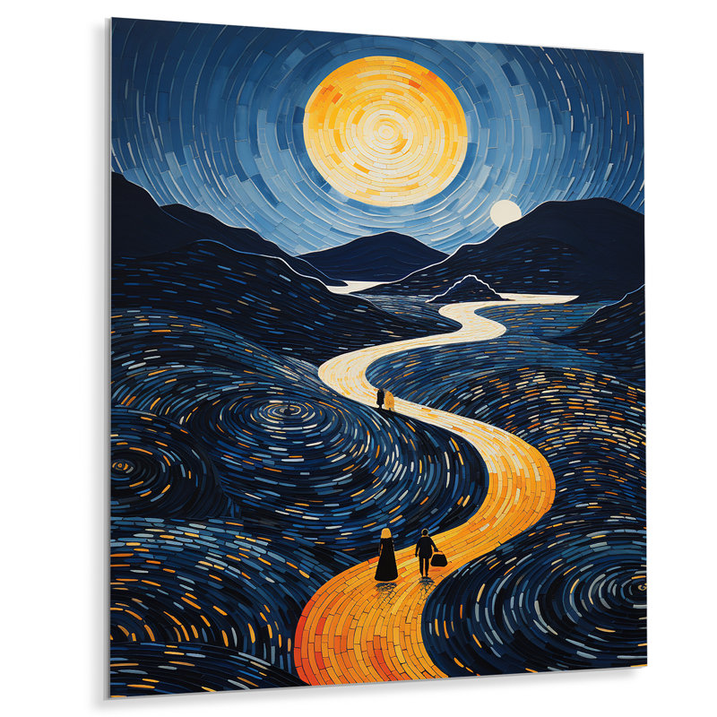 «Blue Maze», art mural surréalisme, H 32 po x l 24 po x P 1 po