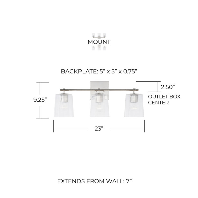 Kayda 3 - Light Dimmable Vanity Light, Polished Nickel