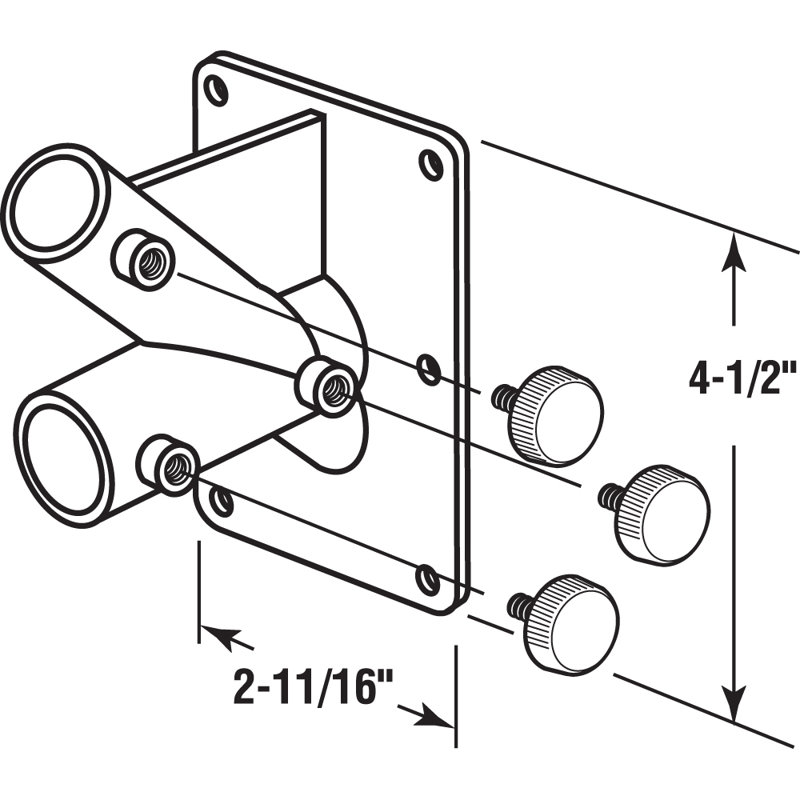 Porte-mât à drapeau à deux positions en plastique blanc cassé Prime-Line (paquet de 1), Blanc cassé