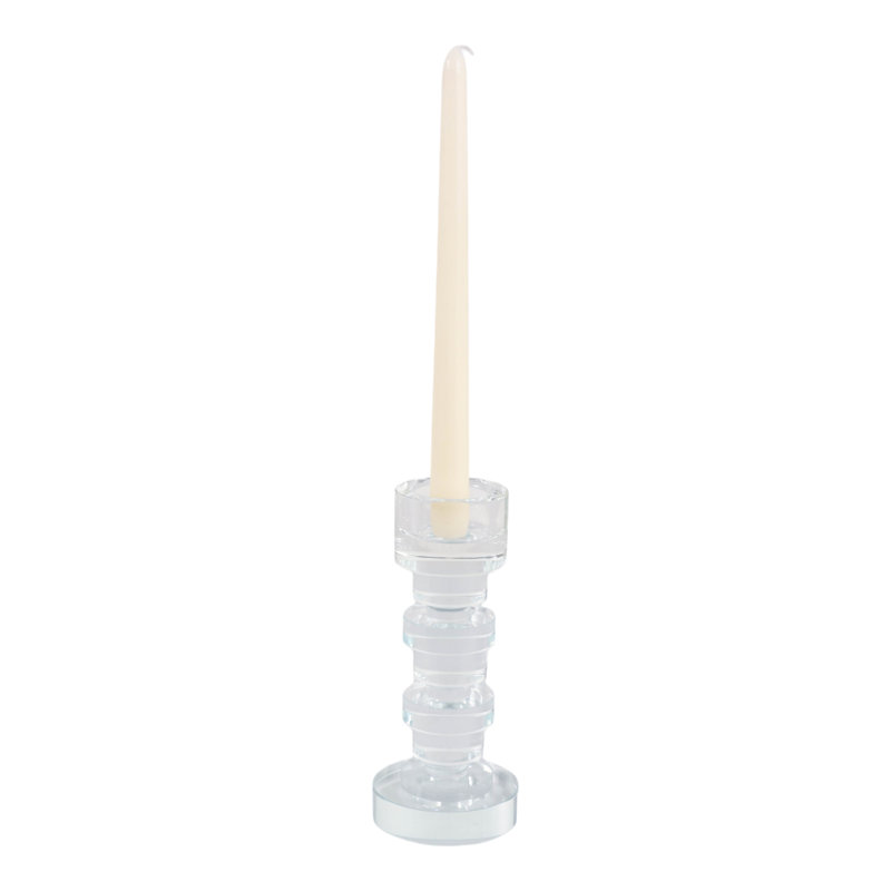 Porte-bougie en cristal Modern Glam Chunky, H 7,25 po x l 3 po x P 3 po