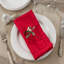 Ensemble de 4 serviettes de table en tissu de cocktail rouge à points ajourés-1181130021
