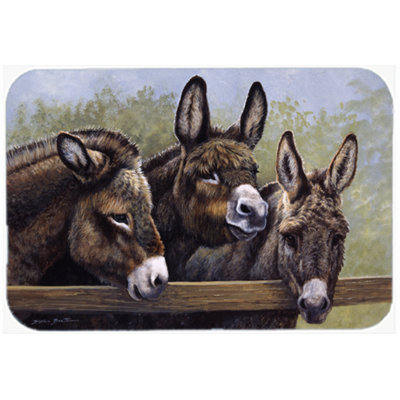 Caroline's Treasures Donkeys Glass Cutting Board