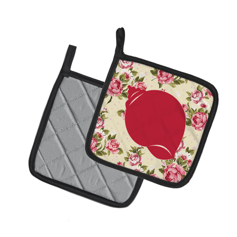 Caroline's Treasures Shells Floral Polyester Potholder, Yellow