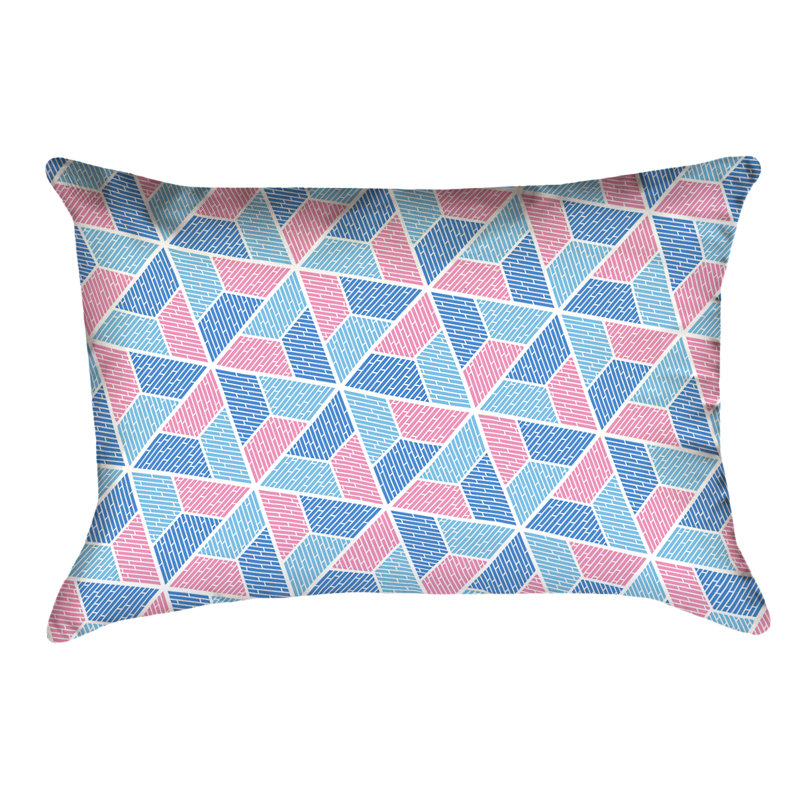 Coussin Katelyn Elizabeth, Faux lin, Bleu / rose