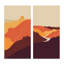 «Vintage Abstract Organic Landscape in Retro II», ensemble de 2 reproductions-2008286177-2008286178