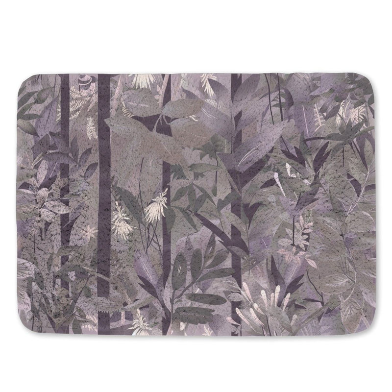 Ilayda Microfiber / Microsuede Non-Slip Bath Mat, 17"W x 24"L