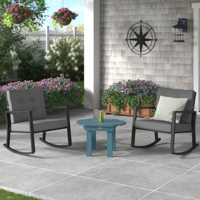 Outdoor Conover Rocking Rattan Chair with Cushions