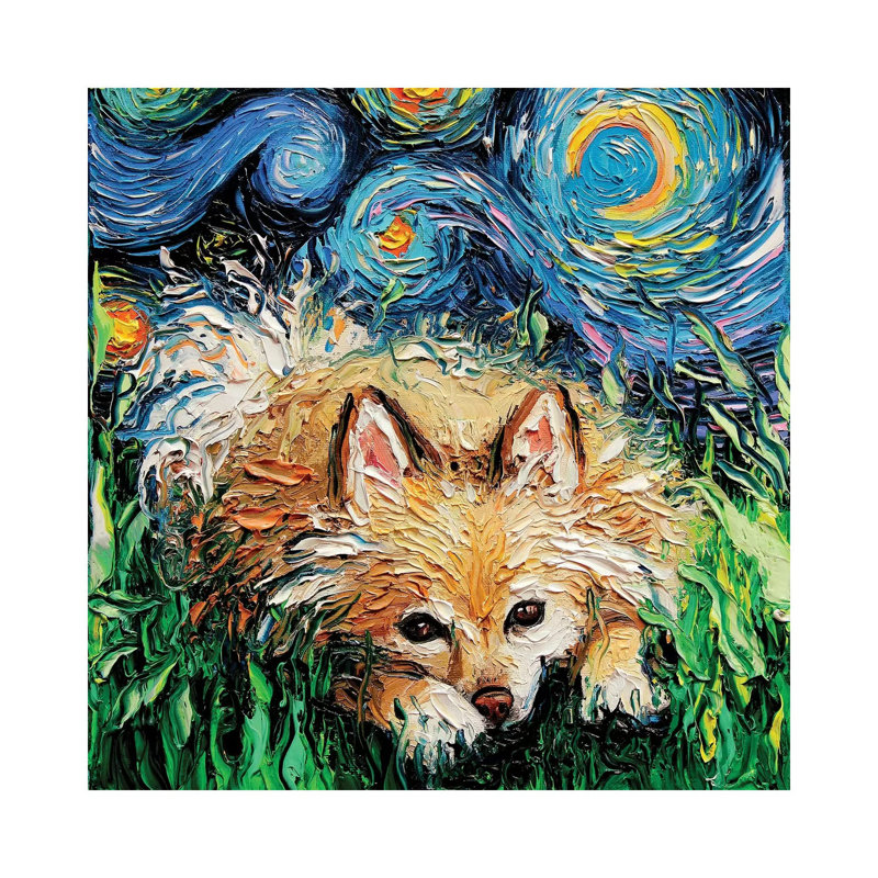 Pomeranian Night by Aja Trier - Wrapped Canvas Print, 30.48 cm H x 30.48 cm W