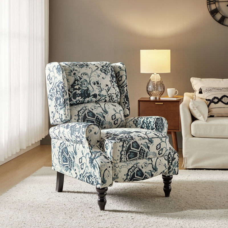 Brodie 31'' Wide Manual Standard Recliner with Wingback Design, Iron Floral