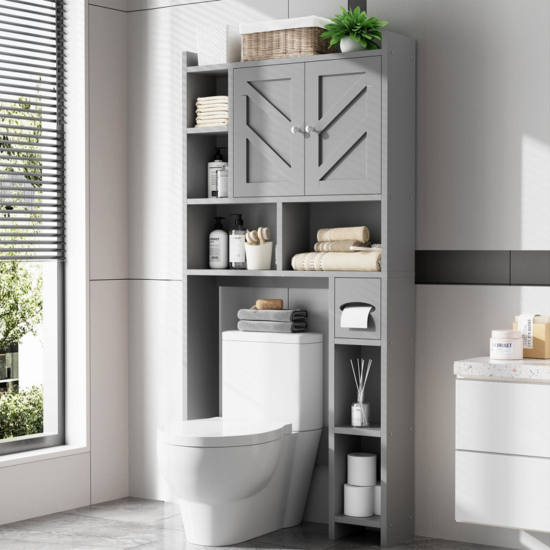 Emefu Over The Toilet Storage Cabinet for Bathroom Space Saver, Gray