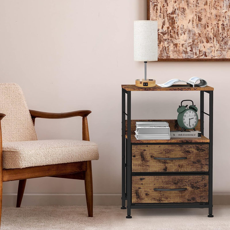 Dezere 2 - Drawer End Table, Brown