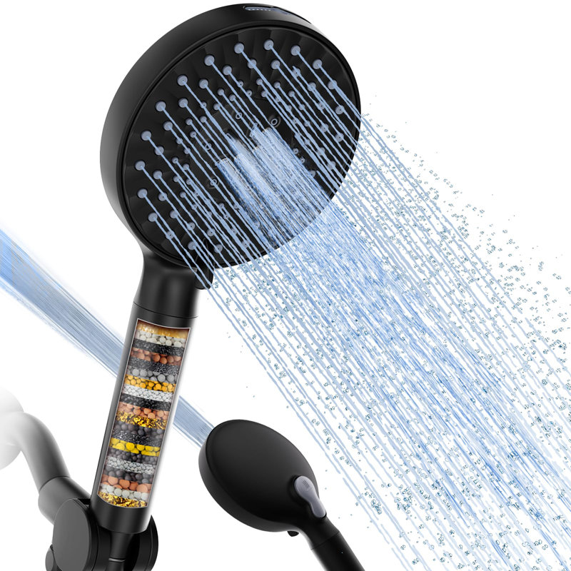 Pomme de douche filtrée avec filtre, Noir mat