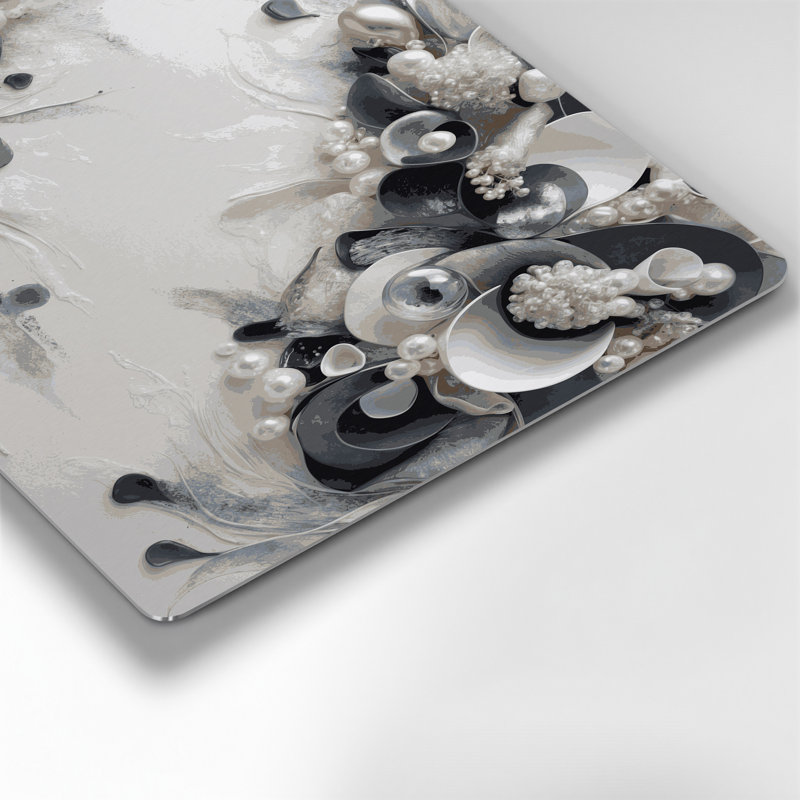 Abstrait aquarelle 5, art mural gris en métal, H 11 po x l 14 po