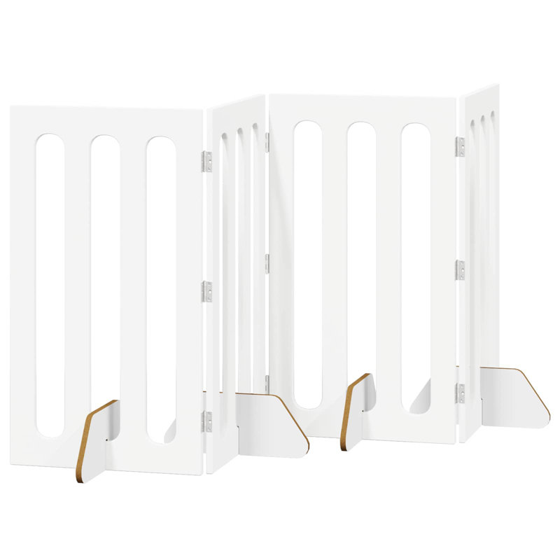  Folding Pet Fence Engineered Wood Living Room Flexible Easy Assembly