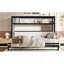 Lit escamotable simple avec tablettes, lit mural en métal au design pliable et peu encombrant-563305477