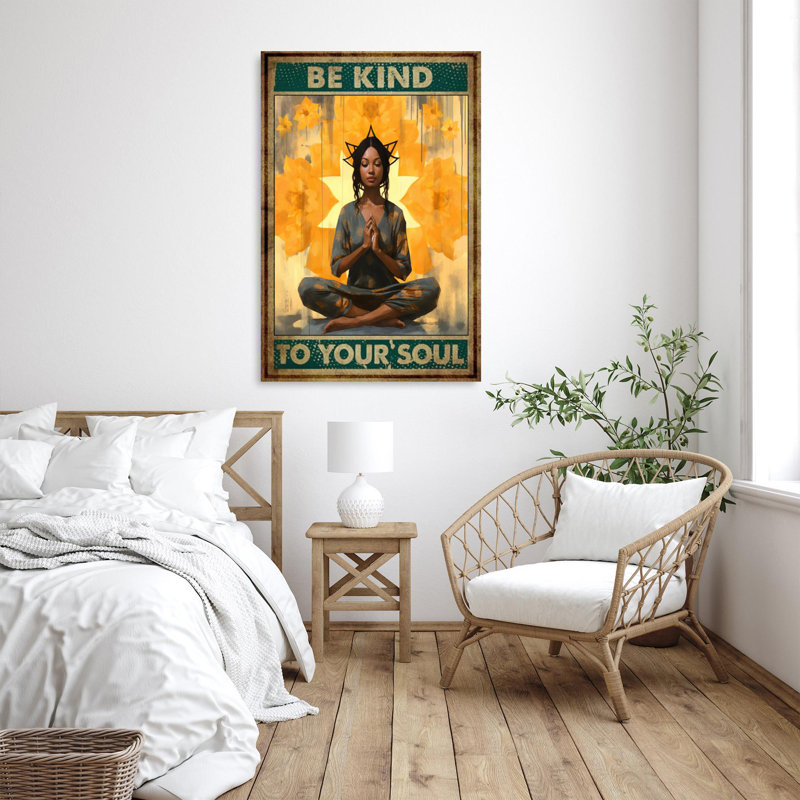 Yoga Be Kind To Your Soul, H 14 po x l 11 po x P 1,25 po